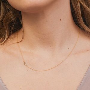 NEW Maya Brenner 14K Gold Asymmetrical Charm Necklace with Angel Wing 20"